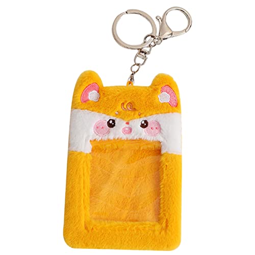 DIYEAH Kartenetui Aus üsch Für Ausweise Und Buskarten Cartoon Frosch Design Transparentes Sichtfenster üßer Kartenhalter Für Schüler Gelbe Farbe Ideal Für Alltag Und Schule von DIYEAH