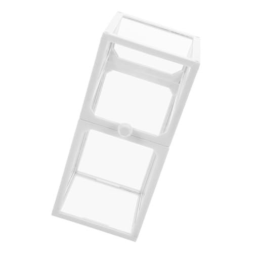 DIYEAH Kasten Stifthalter aus Acryl Schreibtischorganizer Stifteköcher Die Stiftkaste Transparenter Stiftehalter Stifteaufbewahrungsbox Federmäppchen klein klarer Stifthalter Abs Weiß von DIYEAH