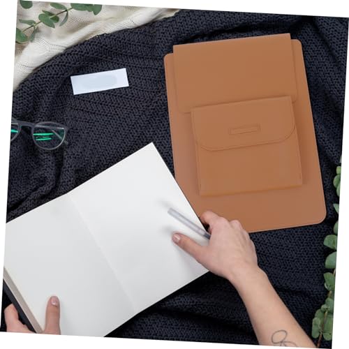 DIYEAH Laptop Sleeve PU Leder Schutzhülle mit Netzfach Stoßdämpfend Dünn Tragbar für Business Reise Damen Multifunktionale Notebooktasche mit Zubehörfach für Laptop und Powerbank von DIYEAH