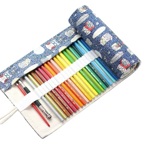DIYEAH Schreibwaren Fall Bleistift Fall Organizer 48 Elastische Slots Oral Muster Tragbare von DIYEAH