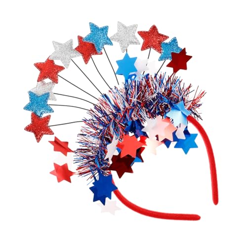 DIYEAH Patriotisches Stirnband Für Unabhängigkeitstag Und Memorial Day Elastisch Mit Fünfzackigen Sternen Für Partys Und Fotorequisiten Für Patriotische Feiern von DIYEAH