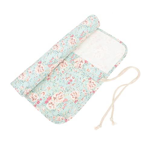 DIYEAH Rollen Pinseltasche Tablet-Halter Machen Papier Schwamm Federmäppchen Faltbar Bleistift Stiftetui Für Ölgemälde Pinsel-Organizer Farbstifttasche Pinselhalter Rosa Stoff von DIYEAH