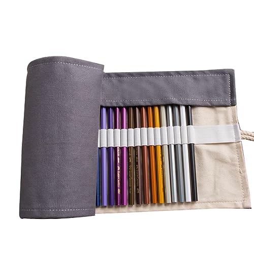DIYEAH Solide Bleistifttasche Mit Rolling Wrap Canvas Bleistift-Organizer Für Skizzierfreunde von DIYEAH