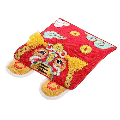 DIYEAH Roter Neujahrsumschlag Tiger-rot-Pakete Handgefertigte Canvas-geldumschläge Mini-größe Für 100–1000 von DIYEAH