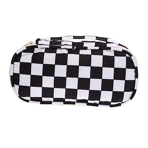 DIYEAH Federmäppchen Große Kapazität Stifte Organizer Für Schüler Tragbare Stiftetasche Mit Reißverschluss Schwarz Weiße Karos Schreibwaren Aufbewahrungstasche Für Schule Und von DIYEAH