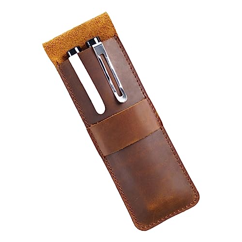 DIYEAH Vintage Federmäppchen Retro Stiftetasche Für Schüler Studenten Praktischer Bleistiftbeutel Für Schule Büro Hochwertige Cowhide Material Für Und von DIYEAH