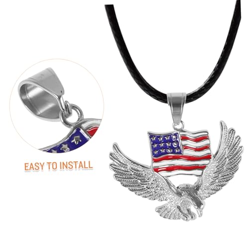 DIYEAH Adlerhalskette Mit Amerikanischer Flagge Für Männer Anhänger Aus Hochwertigem Material Lässiger Und Stilvoller Schmuck Für Verschiedene Anlässe von DIYEAH