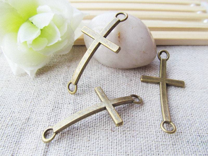 20mmx43mm Antik Silber Ton/Antique Bronze/Golden Sideway Blank Cross Connector Anhänger Charme/Finden, Armband Charm, Diy Zubehör von DIYLoveOcean
