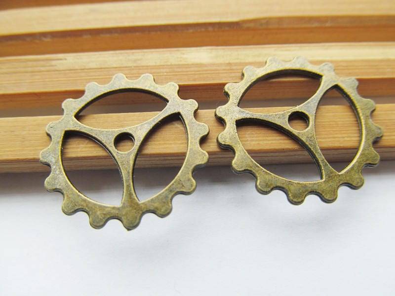 22mm Antik Silber Ton/Antik Bronze Gear Uhr Bewegung Armband Connector Charm-Anhänger/Finden, Diy Zubehör Schmuckherstellung von DIYLoveOcean