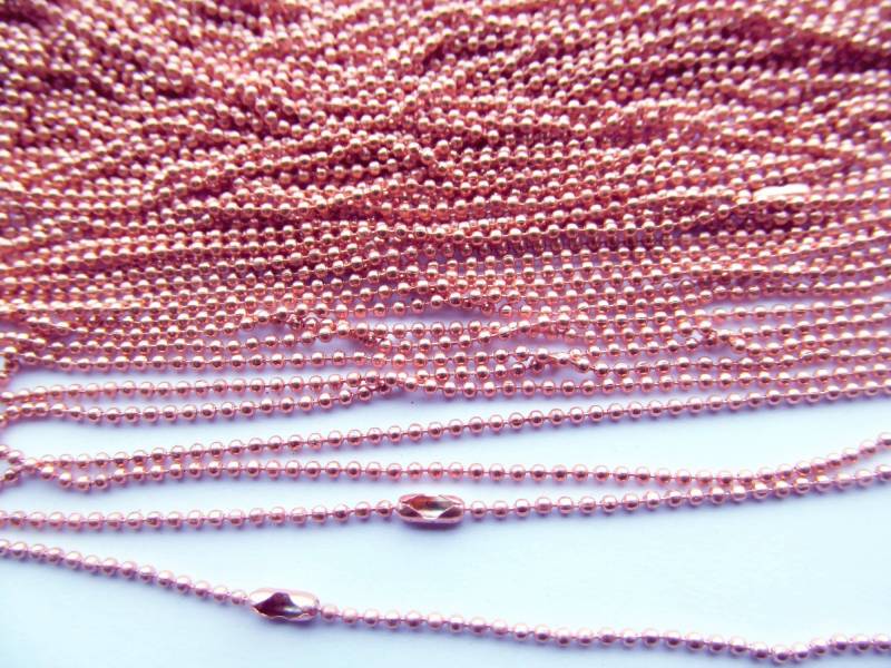 27.75Inch 1.55mm Rose Gold Metall Kugel Gliederkette Anhänger Charm Halskette, Verbinder Kette, Diy Zubehör Schmuckherstellung 27.75Inch 1.55mm Rose Gold Metall Kugel Gliederkette Anhänger Charm Halskette, Verbinder Kette, Diy Zubehör Schmuckherstellung von DIYLoveOcean