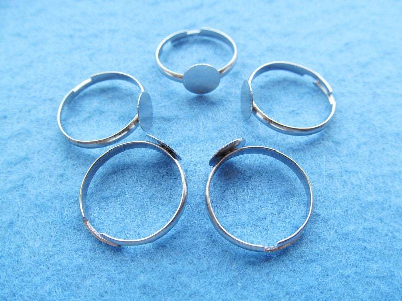 Einstellbare Silber Ton/Weiß K Basis Einstellung Tablett Blank Ringe, Passen 8mm Runde Cameo Cabochon, Diy Zubehör Schmuck Machen Einstellbare Silber Ton/Weiß K Basis Einstellung Tablett Blank Ringe, Passen 8mm Runde Cameo Cabochon, Diy Zubehör Schmuck Machen von DIYLoveOcean