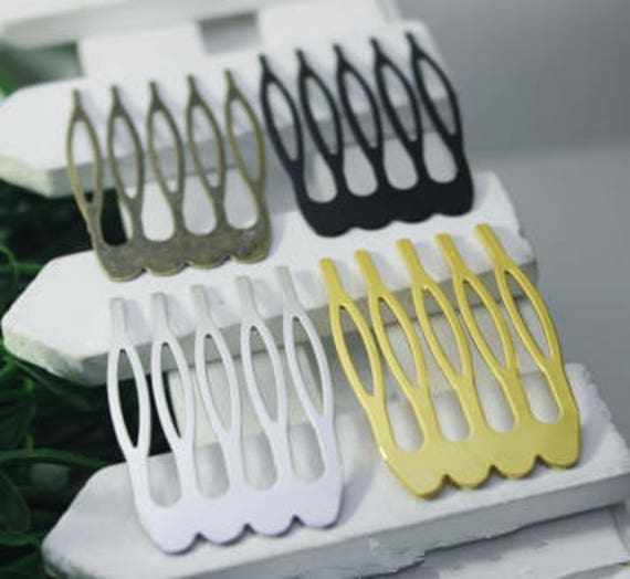 Silber Ton/Bronze/Gold/Schwarz Glatt Haarkamm Charm Finden, Fünf Zähne, Diy Accessoire Schmuckherstellung Silber Ton/Bronze/Gold/Schwarz Glatt Haarkamm Charm Finden, Fünf Zähne, Diy Accessoire Schmuckherstellung von DIYLoveOcean