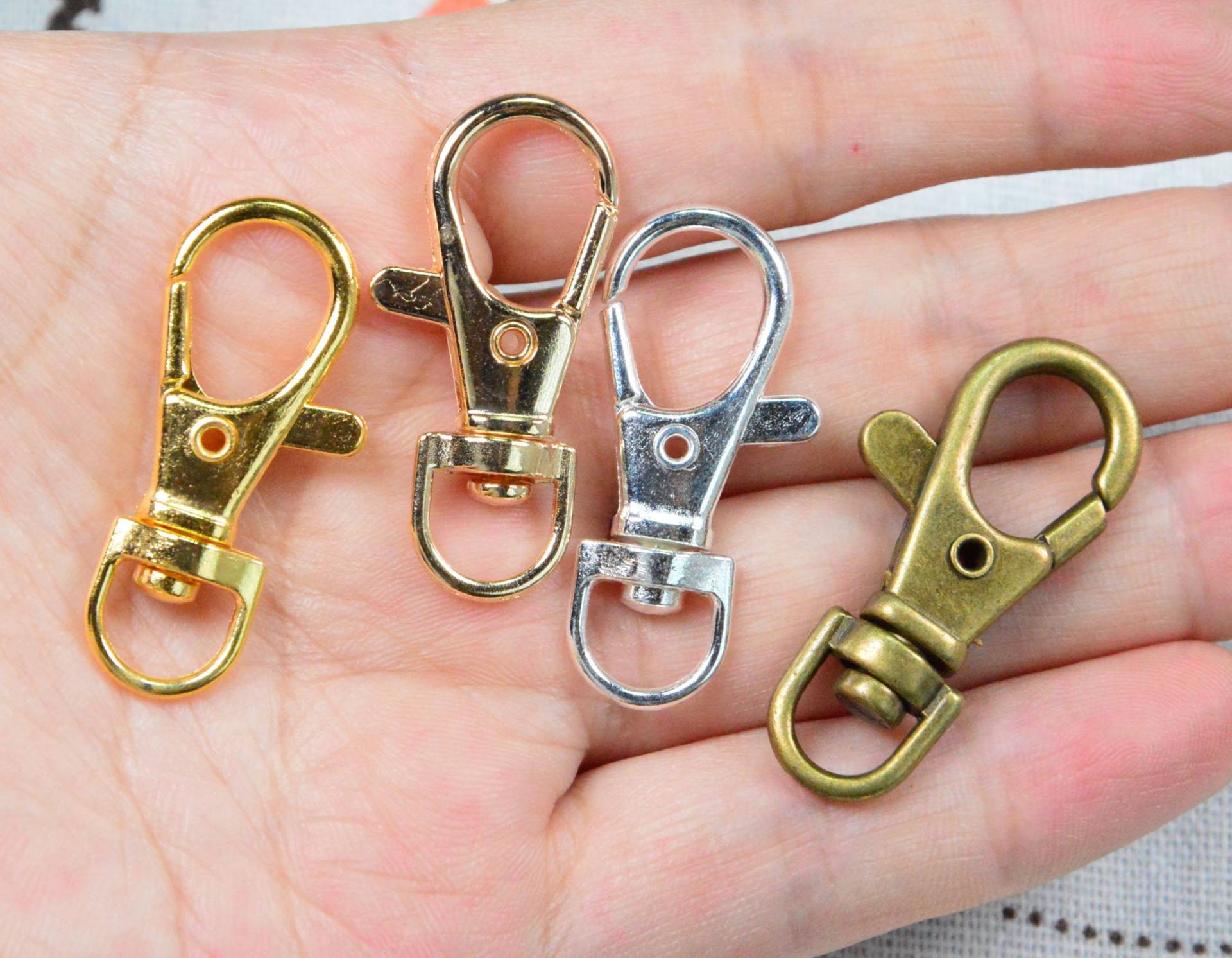 10 Stück/20 Metall-Schlüsselverschlüsse, Farblich Sortiert, Karabinerverschluss, Schlüsselanhänger-Verschluss, Schlüsselring-Verschluss von DIYartworld