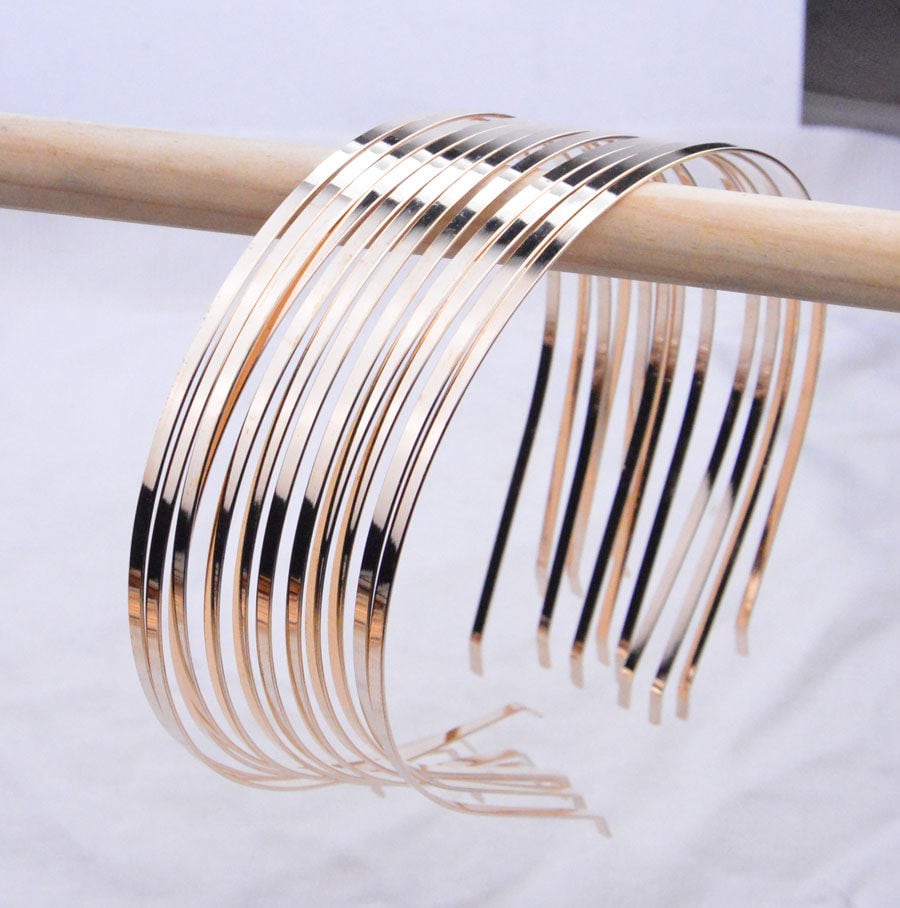 20 Stück Gold Metall Stirnbänder, Schlichtes Stirnband, Haarreif, Rohlinge Haarbänder, Schlichte Tiara 4mm von DIYartworld