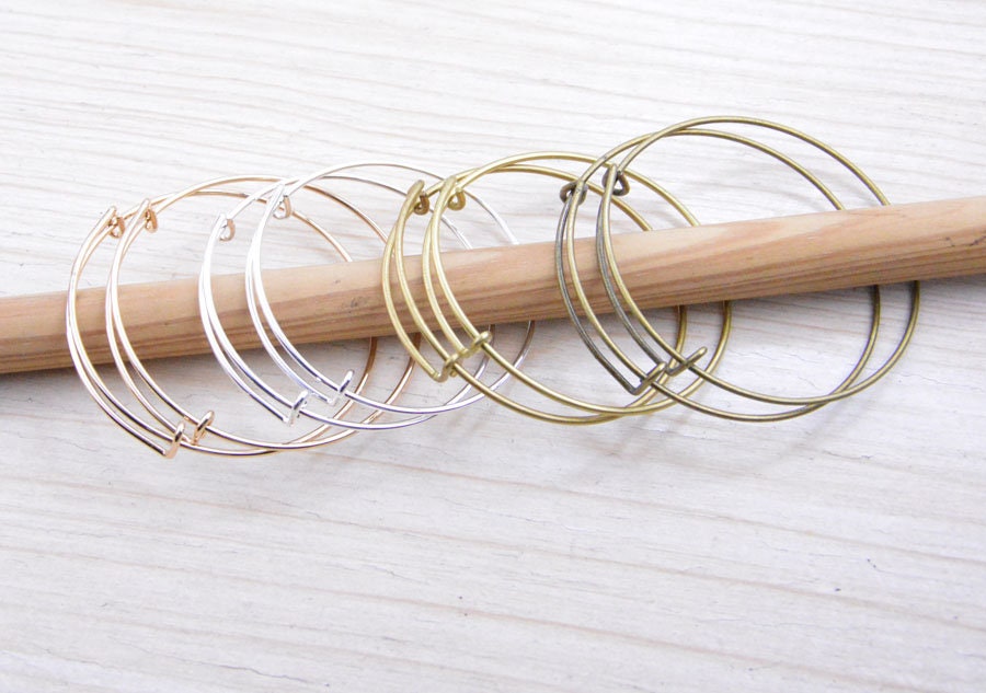 20 Stück Verstellbarer Armreif, Metall Draht Verstellbar Armreif Blank Erweiterbar Armbänder Charme Großverkauf von DIYartworld