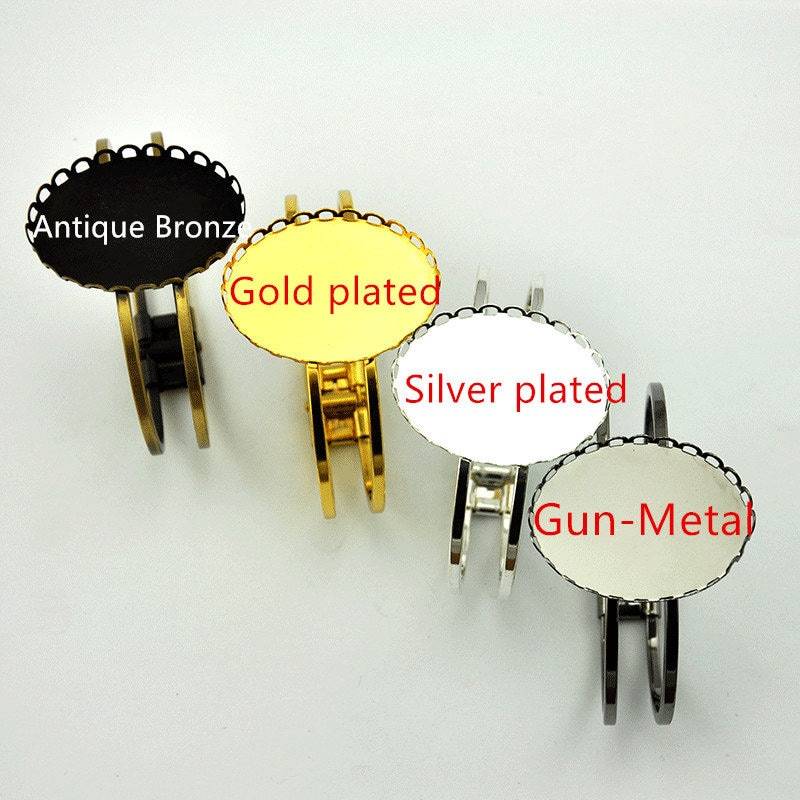 30 X 40 Mm Antiqued Bronze Oval Lünette Tabletts Manschette Armbänder Rohlinge Armbänder, Armband Basis Einstellung 4 Farbe - G1815 von DIYbeads4u