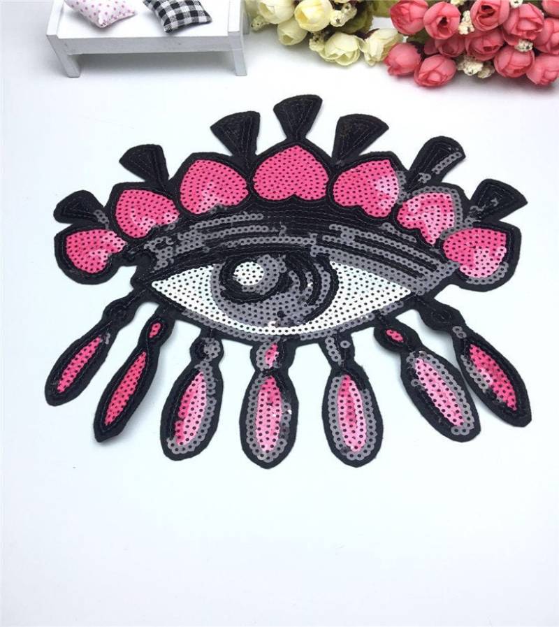 Auge Pailletten Stickerei Applikation Patch, Paillette Eye Patch Zubehör Für Mantel, T-Shirt, Kostüm Dekorative Patches von DIYsharing