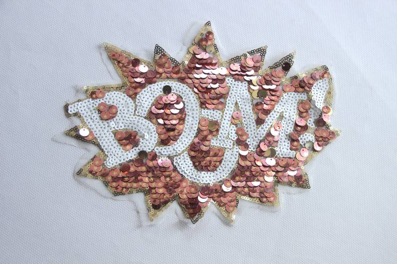Boom Pailletten Applikation Patch, Paillette Patch Zubehör Für Mantel, T-Shirt, Kostüm Dekorative Applikationen Patches von DIYsharing