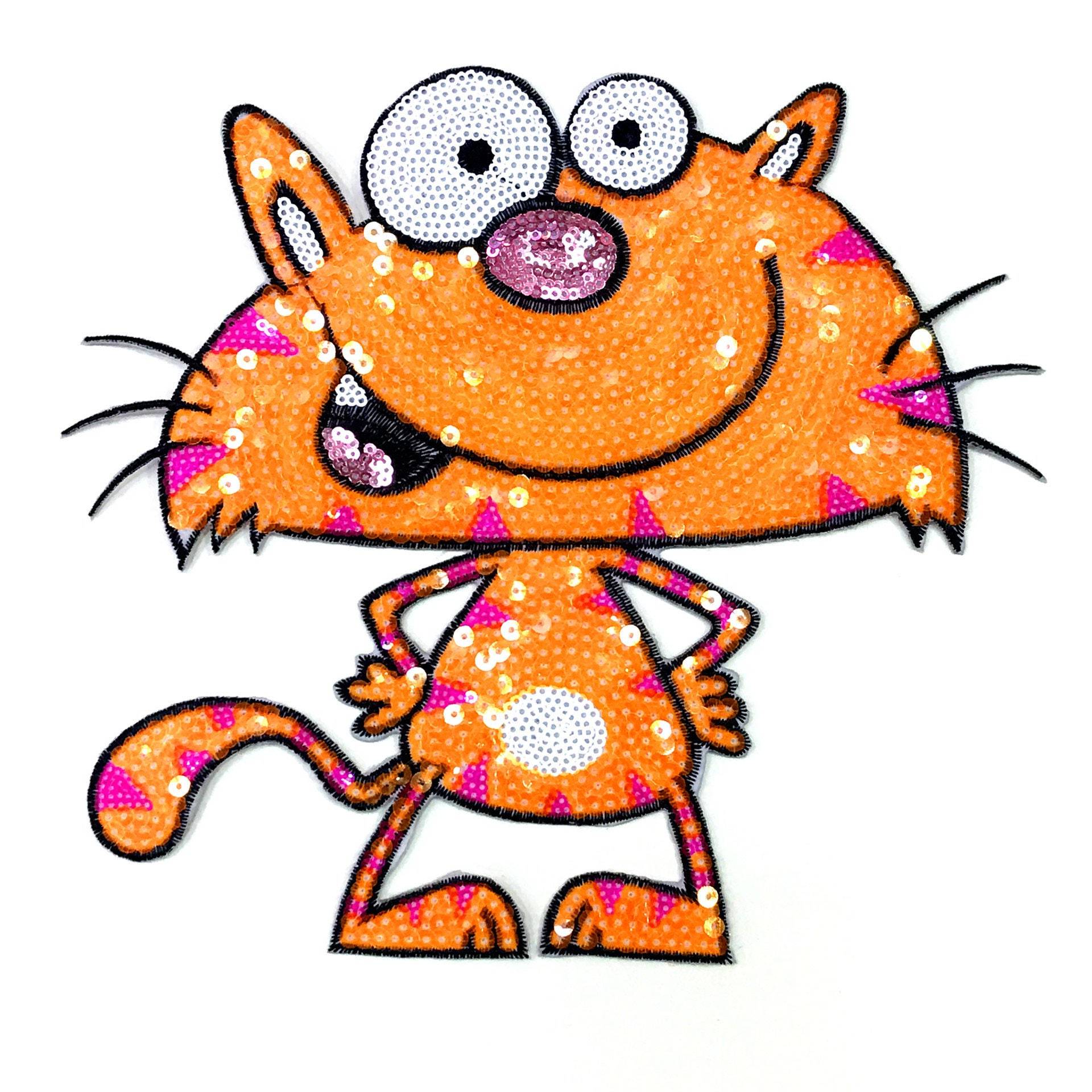 Cartoon Katze Pailletten Applikation Patch, Paillette Patch Zubehör Für Mantel, T-Shirt, Kostüm Dekorative Applikationen Patches von DIYsharing
