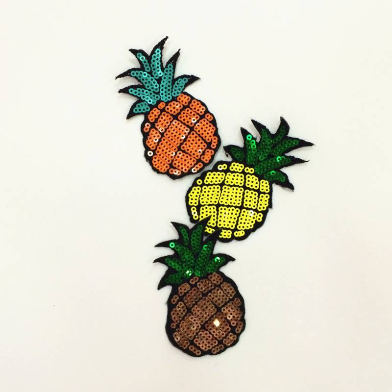 Drei Ananas Pailletten Applikation Patch, Paillette Patch Zubehör Für Mantel, T-Shirt, Kostüm Dekorative von DIYsharing