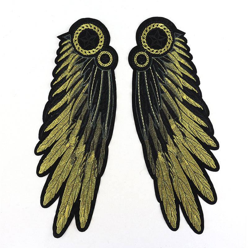 Ein Paar Flügel Gesticktes Herz Applikation Patch, Vintage Förmigen Patch Für Kleidung Oder Kleid, Dekorative Stickerei Applikationen Patches von DIYsharing