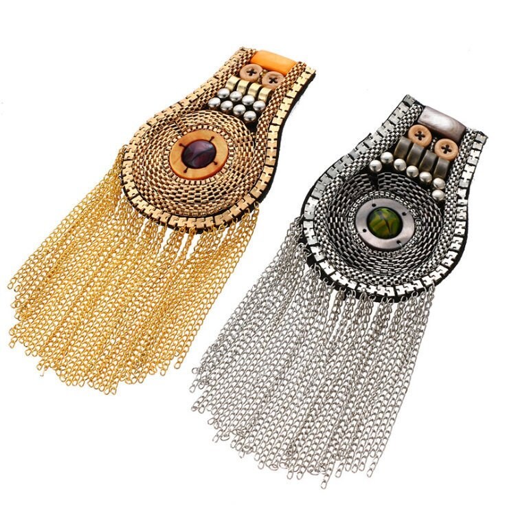 Ein Paar Von Gold Oder Silber Quasten Epaulet, Handgemachte Schulterpolster, Goldenen Nieten Schulter Dekoration Epauletten, Verschönerung von DIYsharing