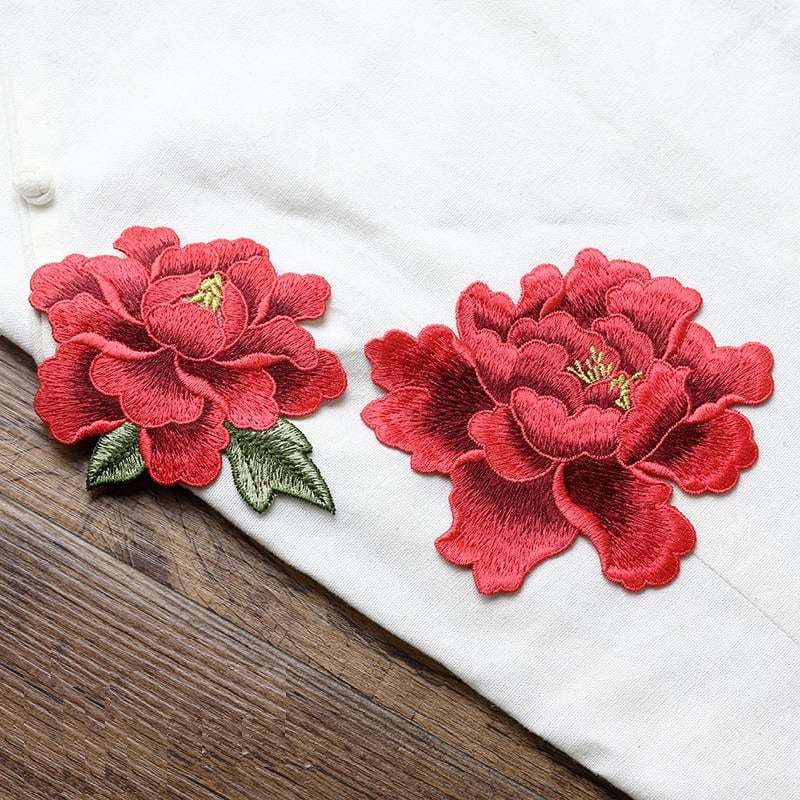 Ein Paar Zarte Gestickte Blumenapplikationen, Vintage Blumenaufnäher Für Kleidung Oder Kleid, Dekorative Stickereiapplikationen | 5 Farben von DIYsharing