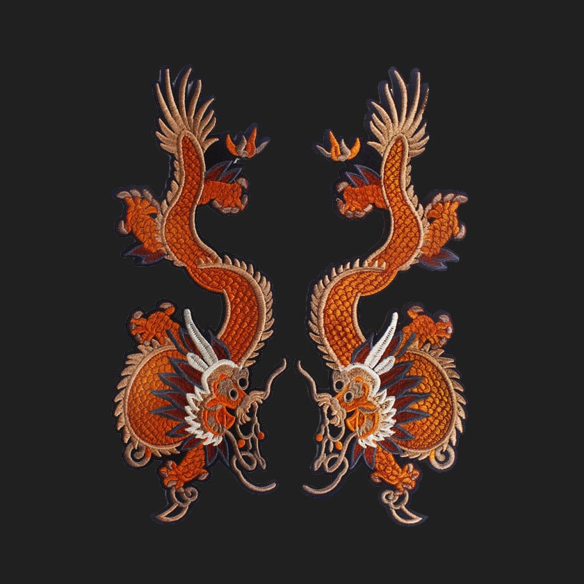 Ein Paar Zarter Gestickter Drachenapplikationspatch, Vintage-Drachenpatch Für Kleidung Oder Kleid, Dekorative Stickereiapplikationen Aufnäher Ein Paar Zarter Gestickter Drachenapplikationspatch, Vintage-Drachenpatch Für Kleidung Oder Kleid, Dekorative Stickereiapplikationen Aufnäher von DIYsharing