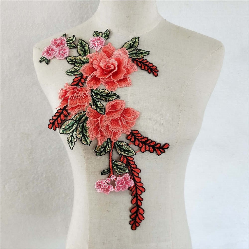 Empfindlicher Gestickter 3D-Blumen-Applikations-Patch, Vintage-Blumenpatch Für Kleidung Oder Kleid Dekorative Stickereiapplikationen | 6 Farben von DIYsharing