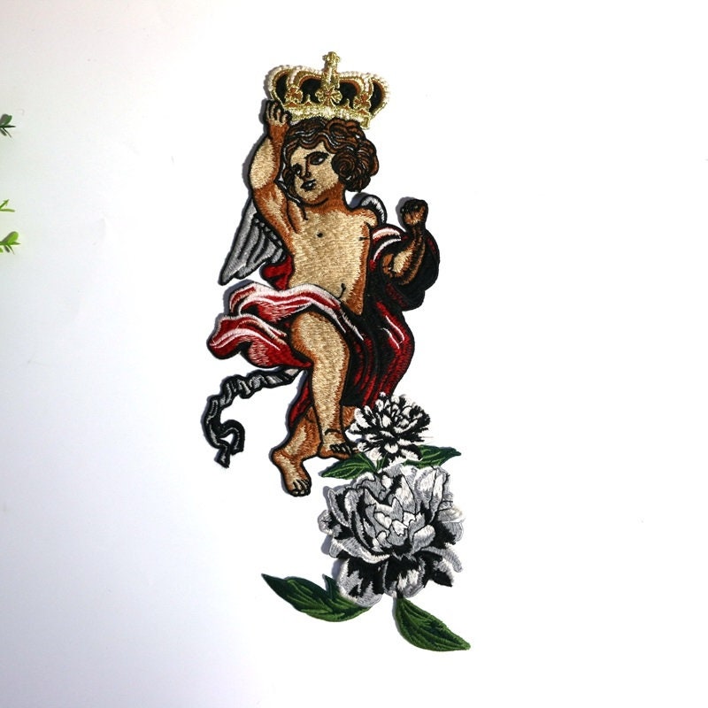 Empfindlicher Kronen-Engel Gestickter Applikations-Flicken, Stickerei-Engel-Aufnäher Für T-Shirt, Jeans Oder Mantel Dekorative von DIYsharing