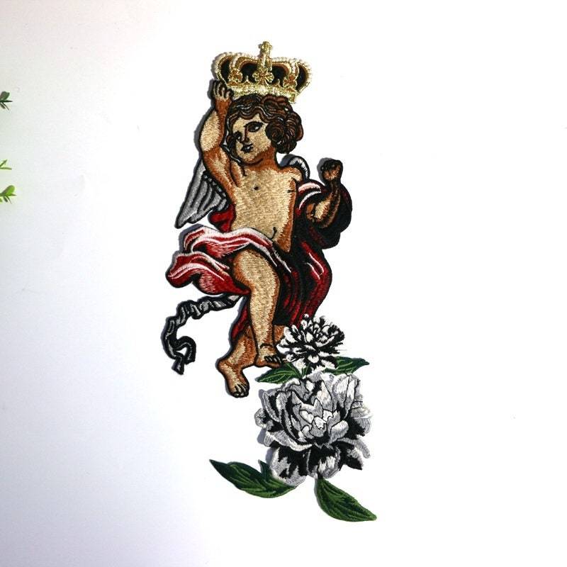 Empfindlicher Kronen-Engel Gestickter Applikations-Flicken, Stickerei-Engel-Aufnäher Für T-Shirt, Jeans Oder Mantel Dekorative von DIYsharing