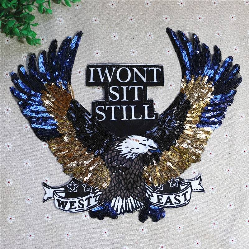 Großer Fliegender Adler Pailletten Applikation Patch, Paillette Patch Zubehör Für Mantel, T-Shirt, Kostümdekoration Patches von DIYsharing