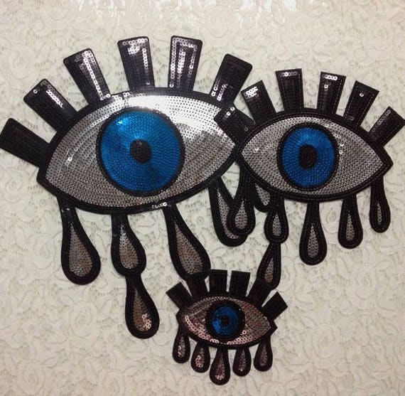 Großes Auge Pailletten Applikation Patch, Paillette Augen Patch Zubehör Für Mantel, T-Shirt, Kostüm Dekorative Patches von DIYsharing