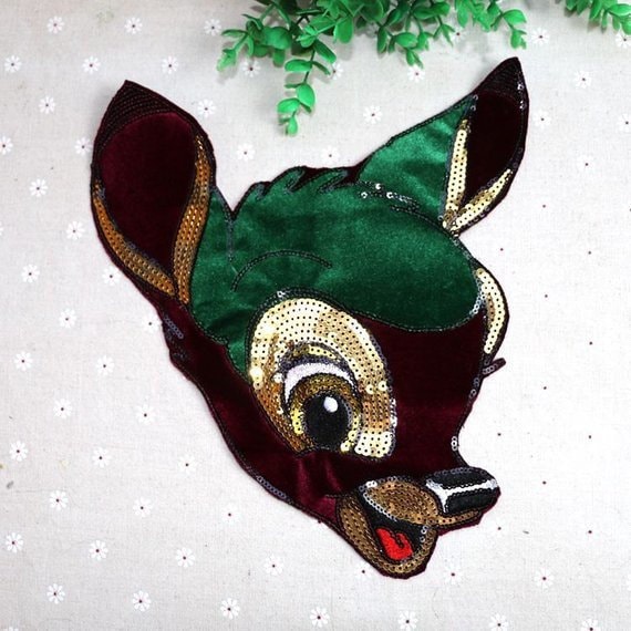 Hirsch Gestickte Pailletten Applikation Patch, Kopf Patch Für Kleidung Oder Jeans, Dekorative Stickerei Applikationen Patches Hirsch Gestickte Pailletten Applikation Patch, Kopf Patch Für Kleidung Oder Jeans, Dekorative Stickerei Applikationen Patches von DIYsharing
