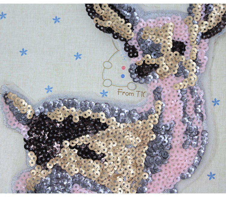 Hirsch Pailletten Applikation Patch, Paillette Patch Zubehör Für Mantel, T-Shirt, Kostüm Dekoration Patches von DIYsharing