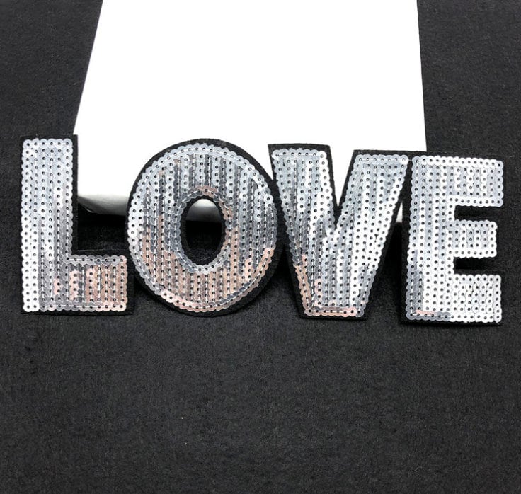Liebe Pailletten Applikation Patch, Paillette Patch Lieferungen Für Mantel, T-Shirt Oder Jeans Kostüm Dekorative Applikationen Patches von DIYsharing