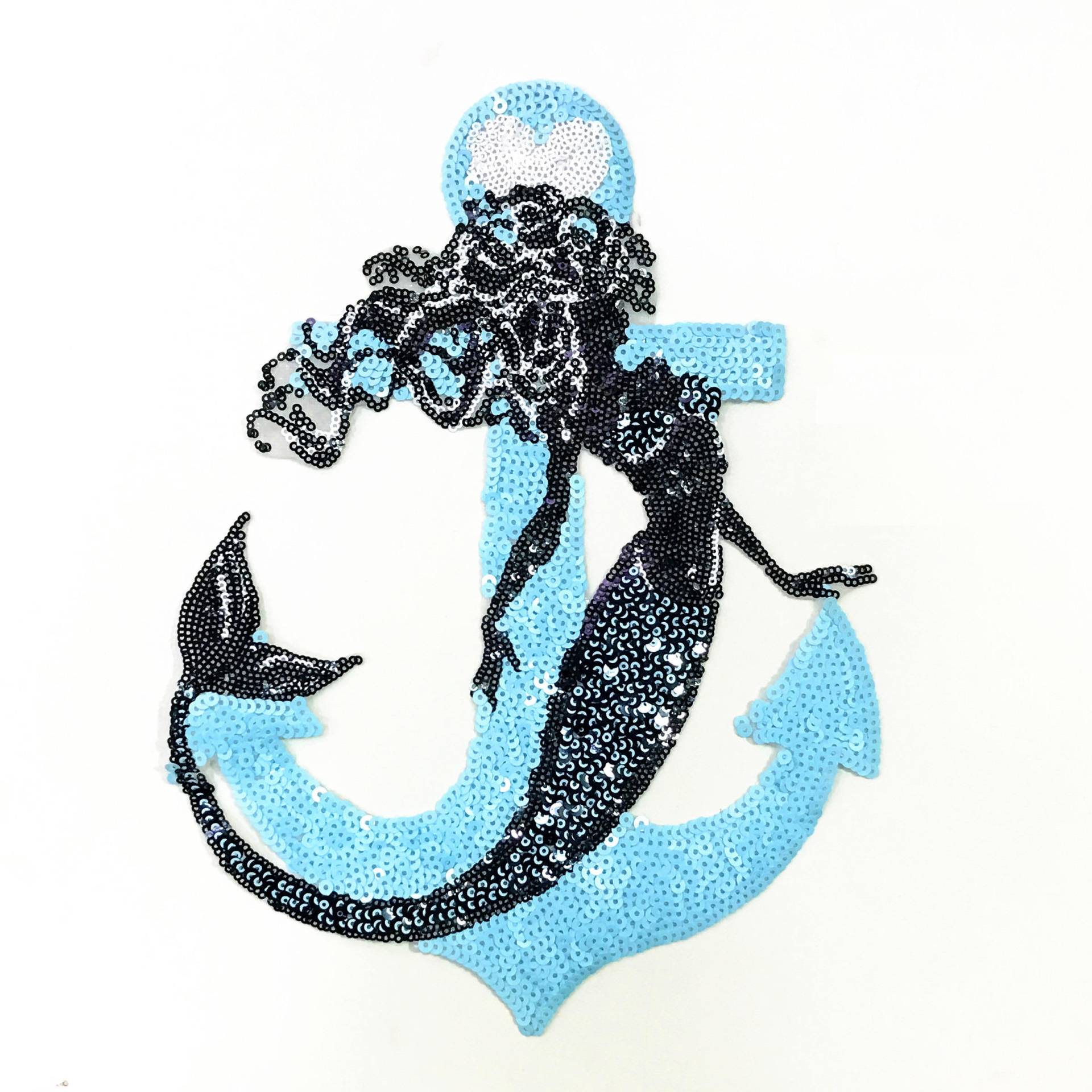 Meerjungfrau Und Anker Pailletten Applikation Patches, Mermaid Patch Lieferungen Für Mantel, T-Shirt, Kostüm Dekorative Applikationen Patches von DIYsharing