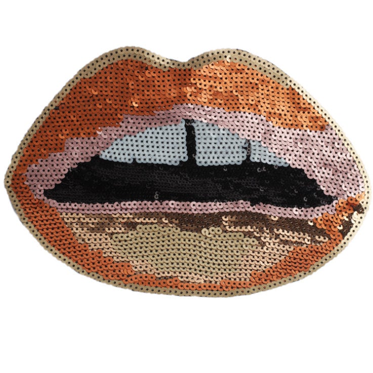 Mund Pailletten Applikation Patch, Paillette Lip Patch Lieferungen Für Mantel, T-Shirt, Kostüm Dekorative Applikationen Patches von DIYsharing