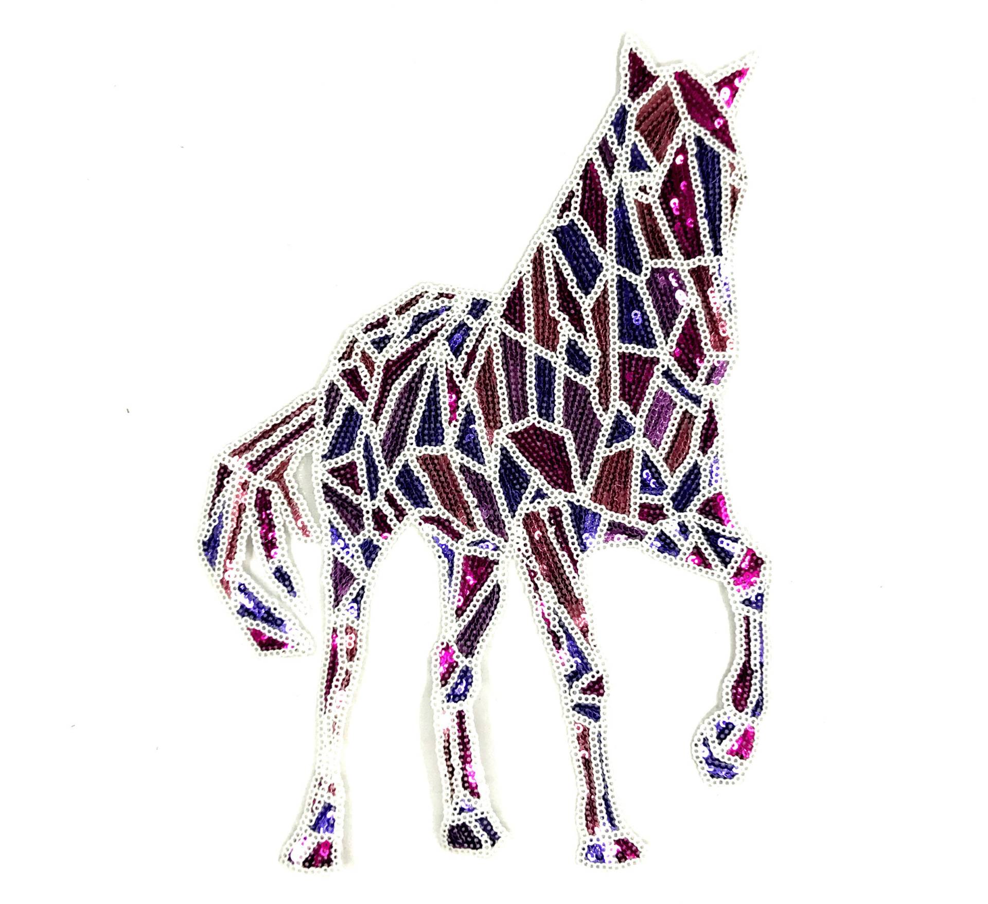 Pferde Pailletten Applikation Patch, Paillette Pferd Patch Zubehör Für Mantel, T-Shirt, Jeans Dekorative Applikationen Patches von DIYsharing
