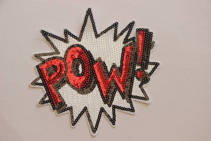 Pow Pailletten Applikation Patch, Paillette Patch Zubehör Für Mantel, T-Shirt, Kostüm Dekorative Patches von DIYsharing