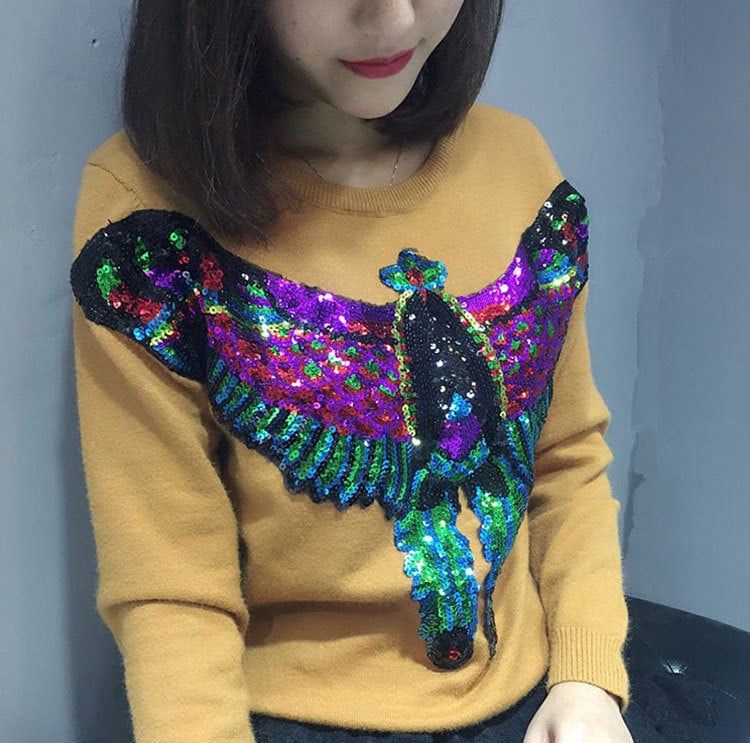 Riesiger Fliegender Adler Pailletten Applikation Patch, Patch Lieferungen Für Mantel, T-Shirt, Kostüm Dekoration von DIYsharing