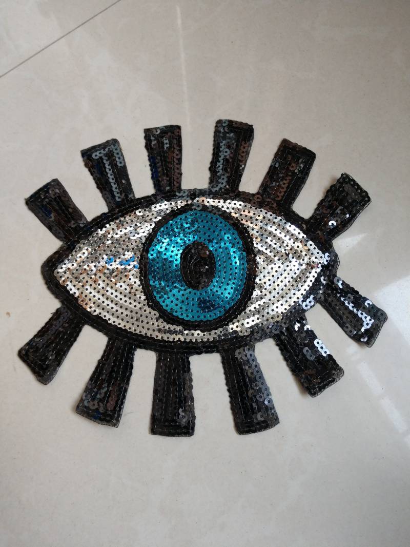 Schwarzes Auge Pailletten Applikation Patch, Paillette Augen Patch Zubehör Für Mantel, T-Shirt, Kostüm Dekorative Applikationen Patches von DIYsharing
