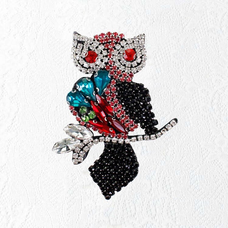 Zarte Stickerei Strass Eule Pailletten Applikation Patch, Perlen Patch Zubehör Für Mantel, T-Shirt, Kostüm Dekorative Applikationen Patches von DIYsharing