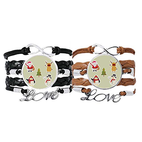 DIYthinker Armband mit Aufschrift "Merry Christmas", Schneemann, Festival, Illustration, Handschlaufe, Lederseil, Armband, Doppel-Set, Geschenk von DIYthinker