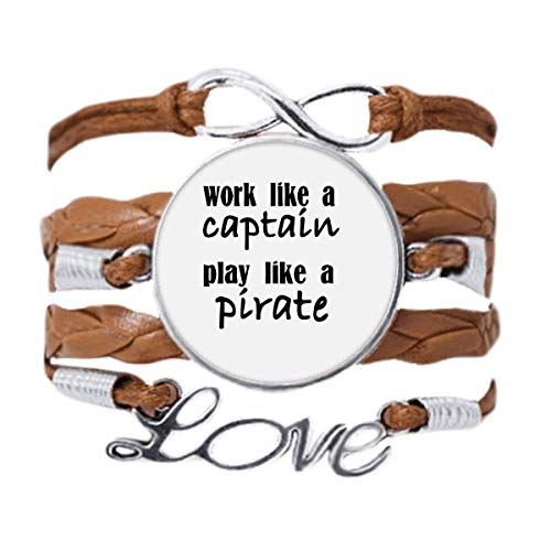 DIYthinker Armband mit Aufschrift "Work Like Captain Play Like Pirat", Liebeskette, Seil, Ornament, Armband, Geschenk von DIYthinker