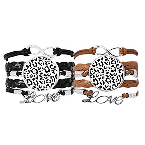 DIYthinker Armband mit Leopardenmuster, Lederseil, Doppel-Set, Geschenk von DIYthinker