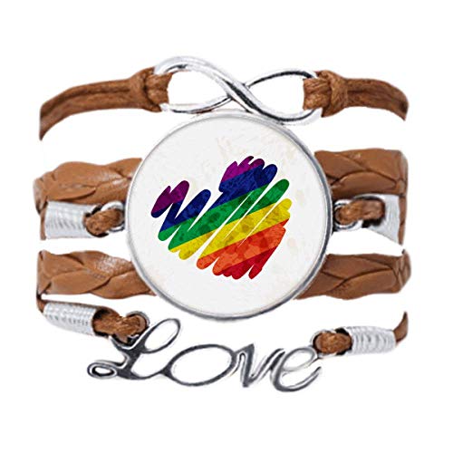 DIYthinker Armband mit Malerei, Herz, LGBT, Regenbogen-Armband, Liebeskette, Seil, Ornament, Armband, Geschenk von DIYthinker