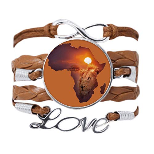 DIYthinker Armband mit Namenkarte der Löwe, Prärie, afrikanischer Kontinent, Liebe, Kette, Seil, Ornament, Armband, Geschenk von DIYthinker