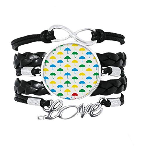 DIYthinker Armband mit Regenschirm, Wetter, Wolke, Liebeszubehör, gedrehtes Leder, Strickseil von DIYthinker