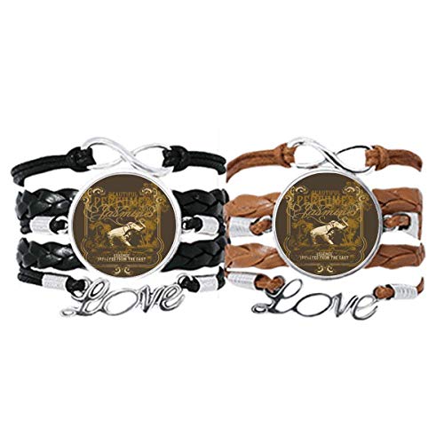 DIYthinker Armband mit tropischem Elefant, brauner europäischer Stil, Handschlaufe, Lederseil, Doppel-Set, Geschenk von DIYthinker